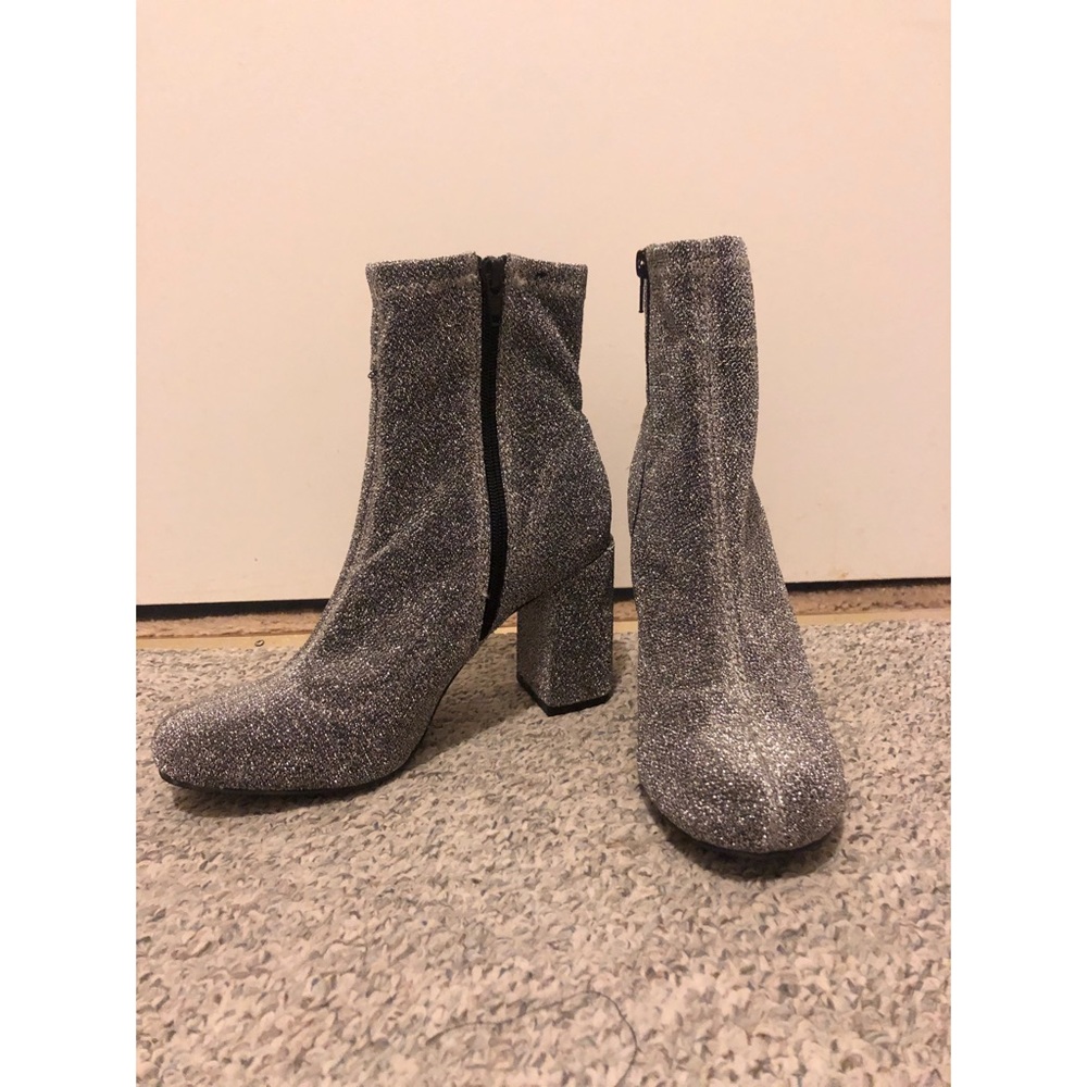 MIA silver sock bootie